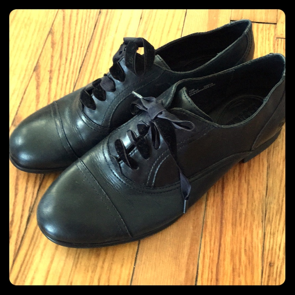 Black Leather Born Loafers with Velvet Laces, 10